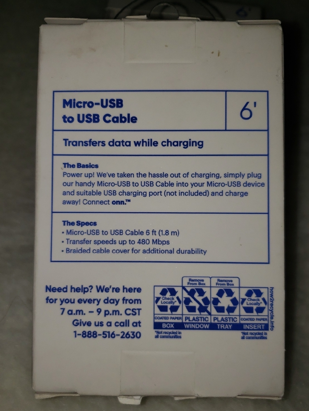 6ft Micro-USB to USB Cable - Light Blue - Picture 3 of 4